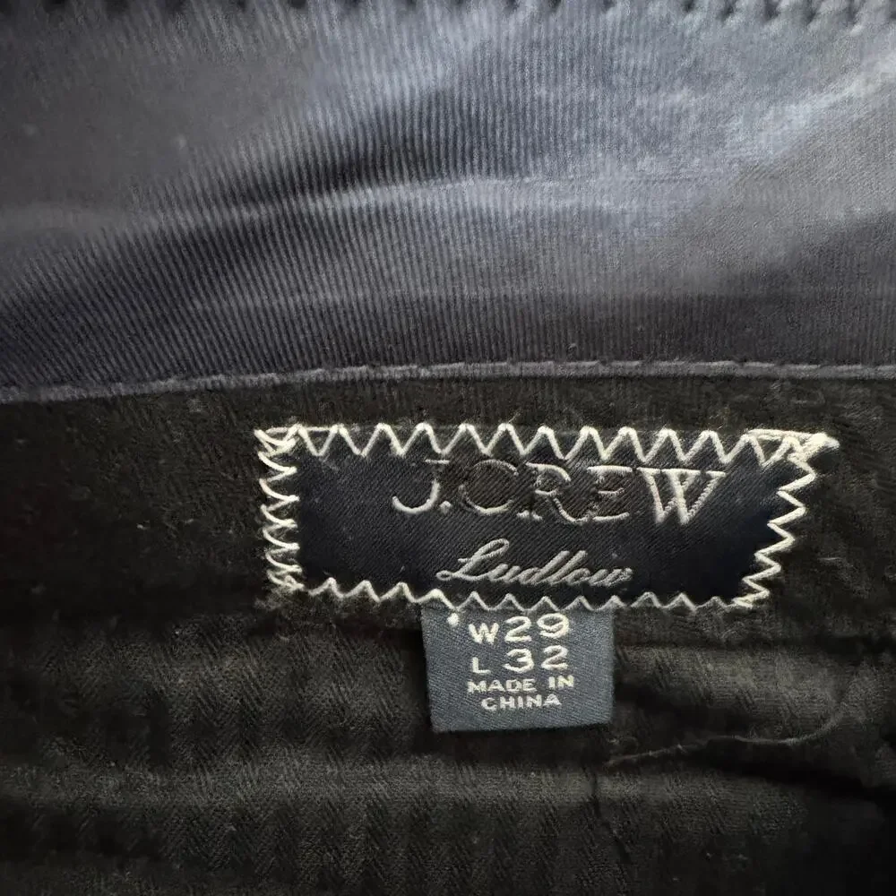 J.Crew Ludlow Slim-fit Suit Pants Mens 29x32 Blue Houndstooth Cotton-wool Blend